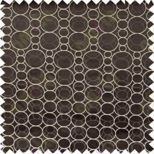 Brown Silver Circle Geometric Design Poly Main Curtain Designs